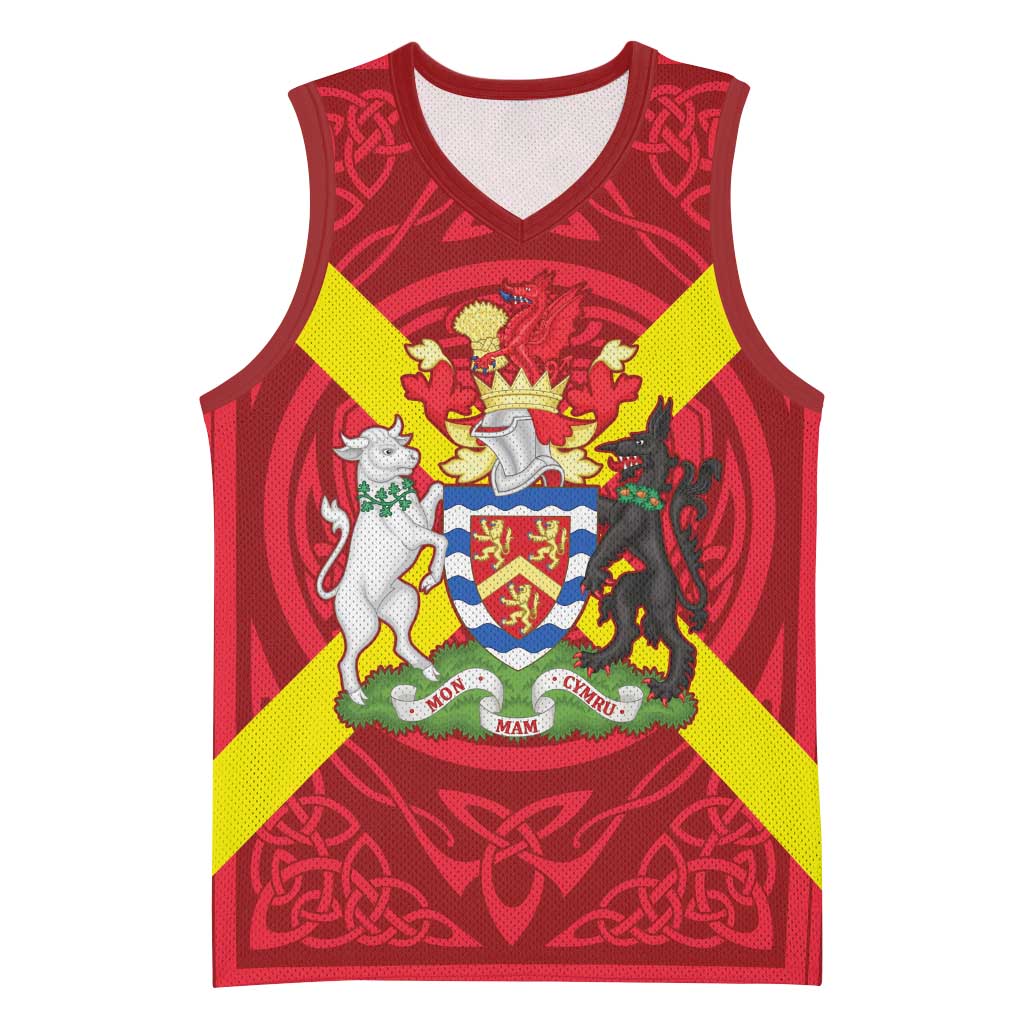 Personalized Anglesey Ynys Mon Basketball Jersey Map and Emblem Celtic Style - Wonder Print Shop