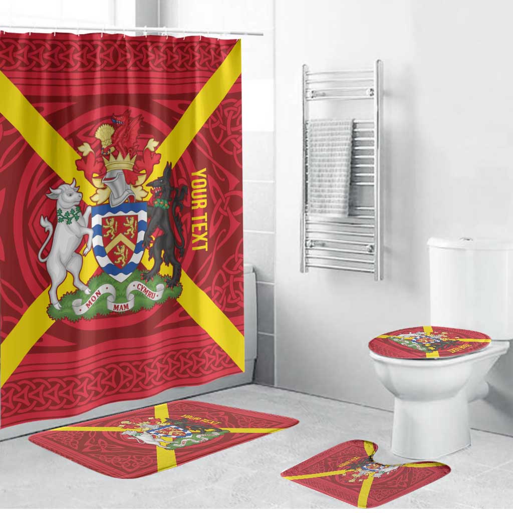 Personalized Anglesey Ynys Mon Bathroom Set Map and Emblem Celtic Style - Wonder Print Shop