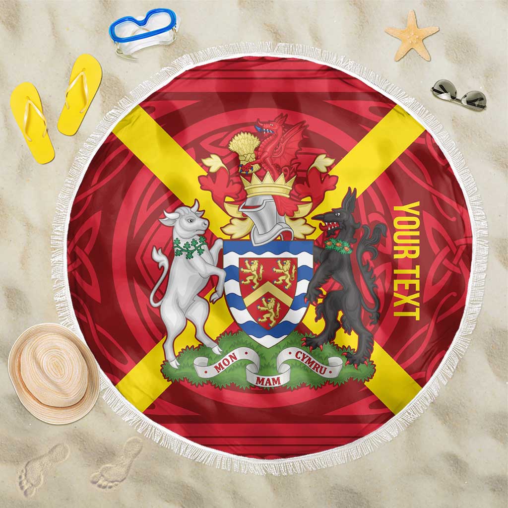 Personalized Anglesey Ynys Mon Beach Blanket Map and Emblem Celtic Style - Wonder Print Shop