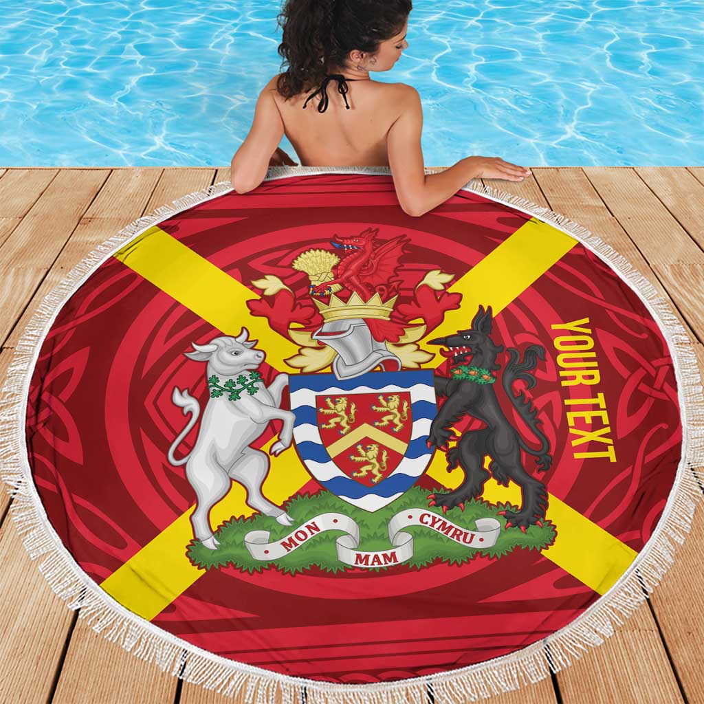 Personalized Anglesey Ynys Mon Beach Blanket Map and Emblem Celtic Style - Wonder Print Shop