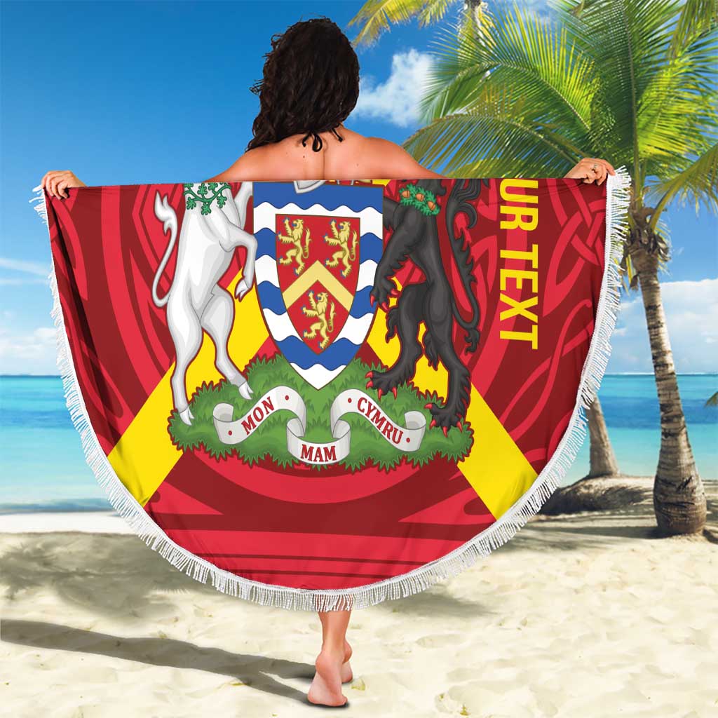 Personalized Anglesey Ynys Mon Beach Blanket Map and Emblem Celtic Style - Wonder Print Shop
