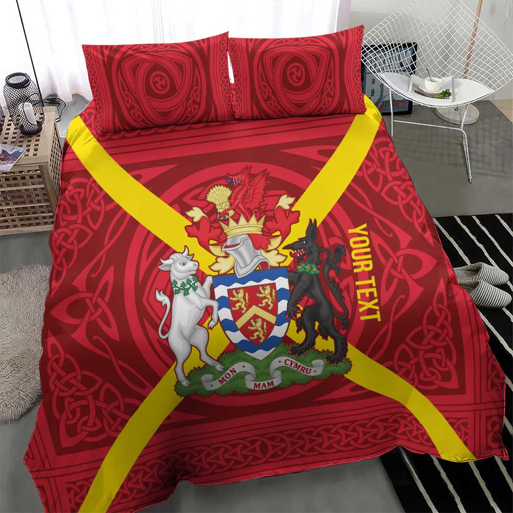 Personalized Anglesey Ynys Mon Bedding Set Map and Emblem Celtic Style - Wonder Print Shop