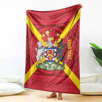 Personalized Anglesey Ynys Mon Blanket Map and Emblem Celtic Style - Wonder Print Shop