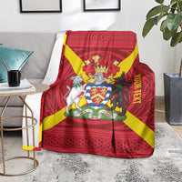 Personalized Anglesey Ynys Mon Blanket Map and Emblem Celtic Style - Wonder Print Shop
