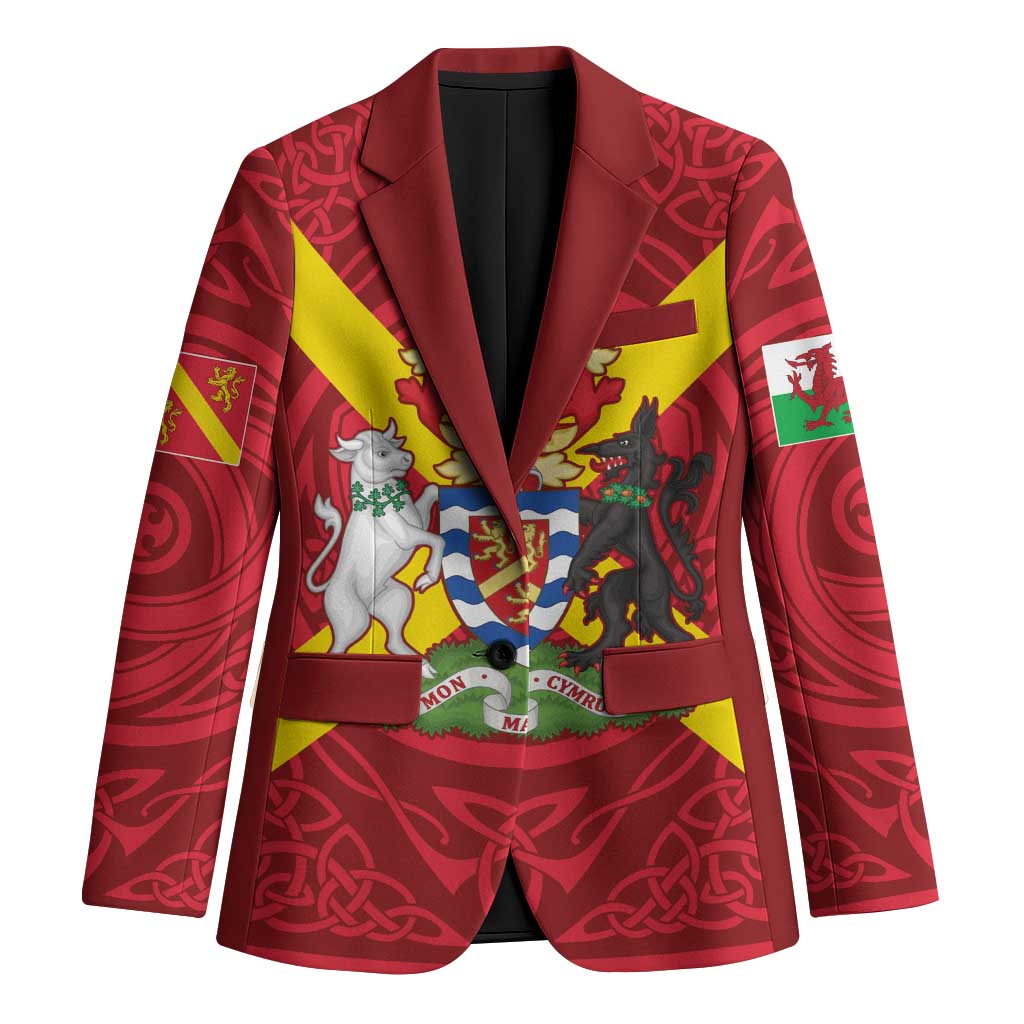 Personalized Anglesey Ynys Mon Blazer Map and Emblem Celtic Style - Wonder Print Shop