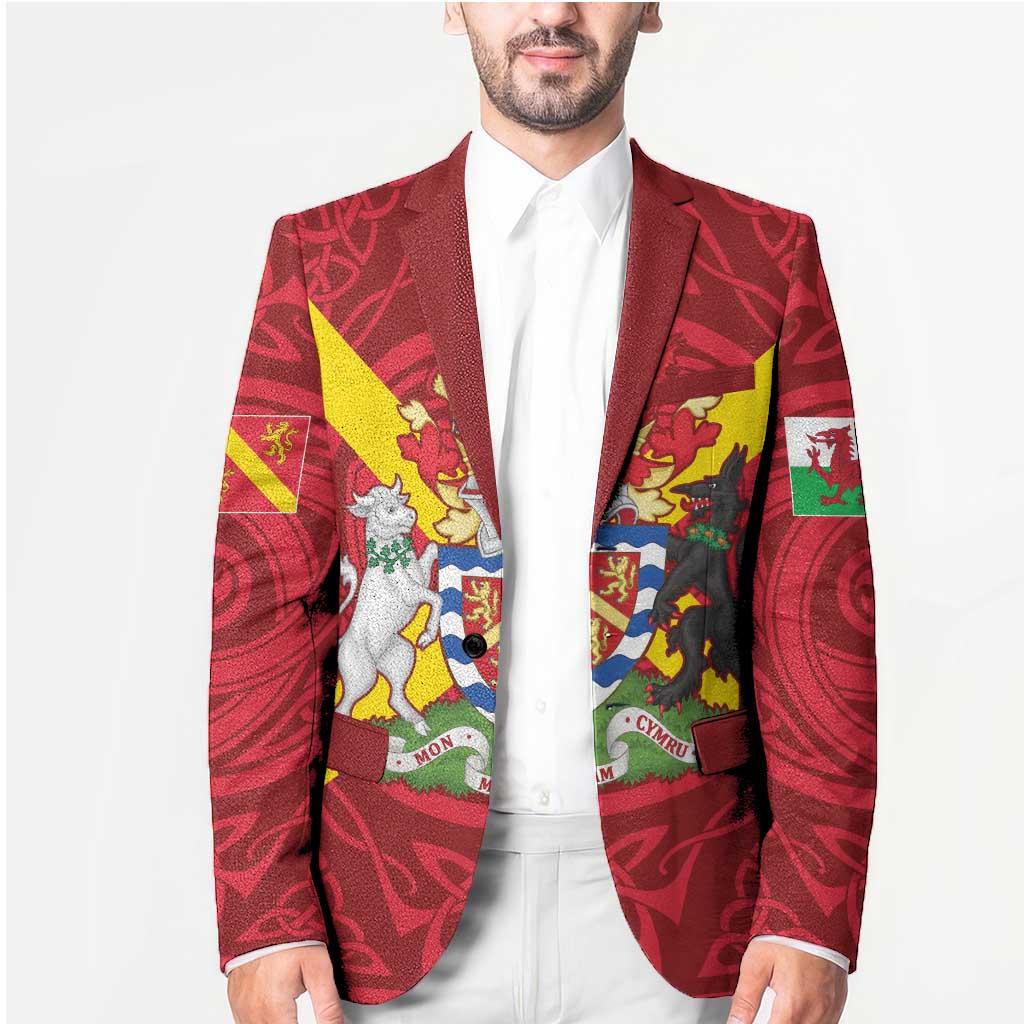 Personalized Anglesey Ynys Mon Blazer Map and Emblem Celtic Style - Wonder Print Shop