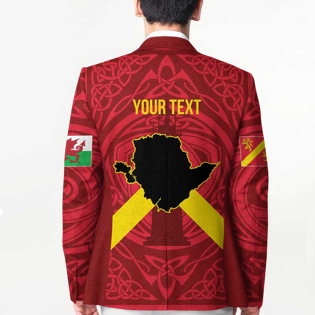 Personalized Anglesey Ynys Mon Blazer Map and Emblem Celtic Style - Wonder Print Shop