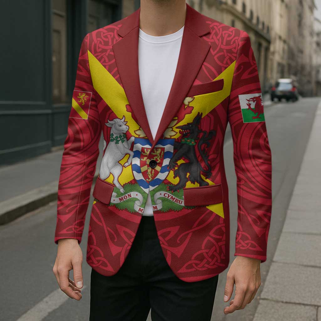 Personalized Anglesey Ynys Mon Blazer Map and Emblem Celtic Style - Wonder Print Shop
