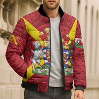 Personalized Anglesey Ynys Mon Bomber Puffer Jacket Map and Emblem Celtic Style - Wonder Print Shop