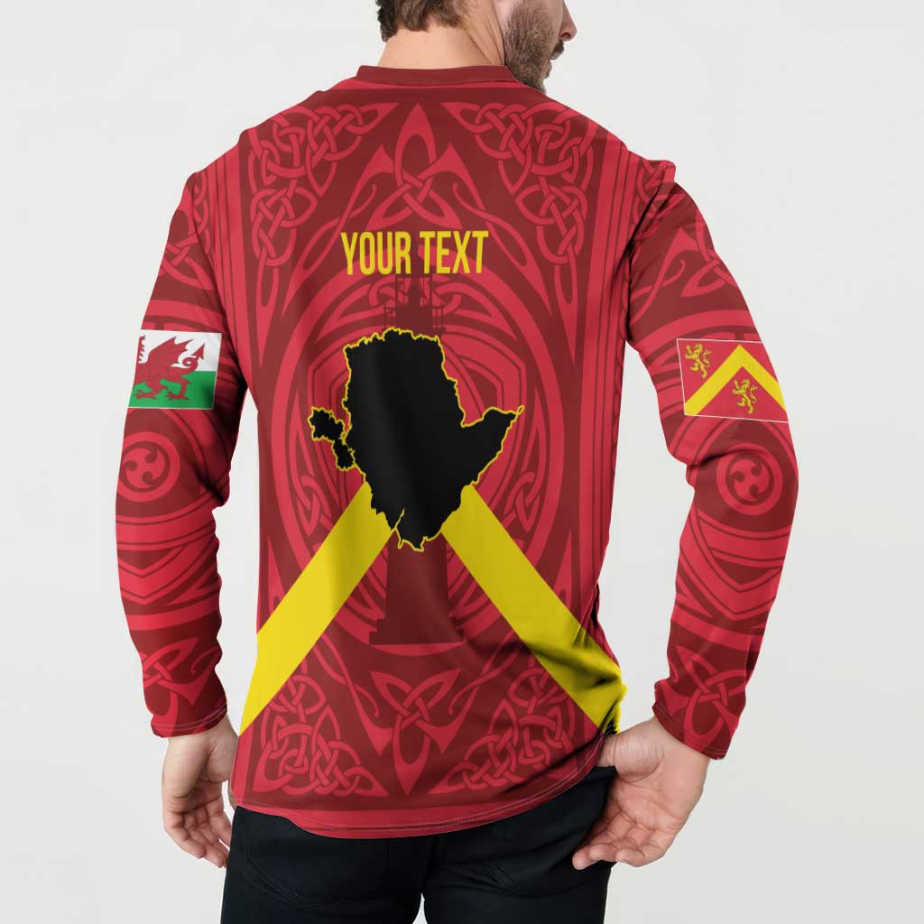 Personalized Anglesey Ynys Mon Button Sweatshirt Map and Emblem Celtic Style - Wonder Print Shop