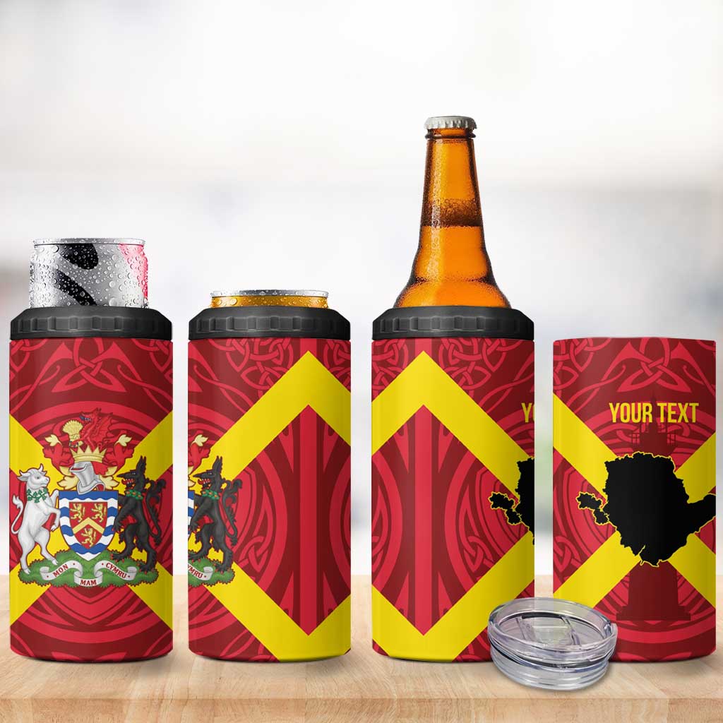 Personalized Anglesey Ynys Mon 4 in 1 Can Cooler Tumbler Map and Emblem Celtic Style - Wonder Print Shop