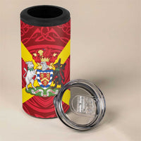 Personalized Anglesey Ynys Mon 4 in 1 Can Cooler Tumbler Map and Emblem Celtic Style - Wonder Print Shop