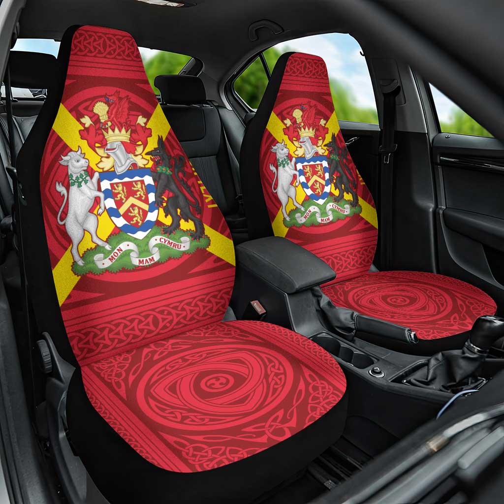 Personalized Anglesey Ynys Mon Car Seat Cover Map and Emblem Celtic Style - Wonder Print Shop