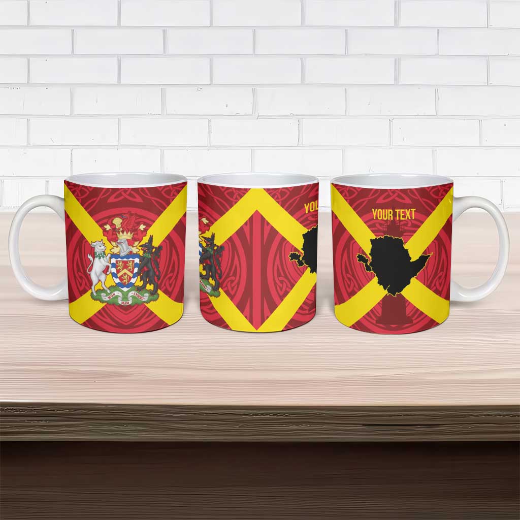 Personalized Anglesey Ynys Mon Ceramic Mug Map and Emblem Celtic Style - Wonder Print Shop