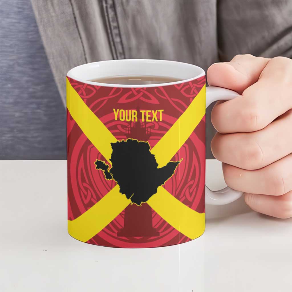Personalized Anglesey Ynys Mon Ceramic Mug Map and Emblem Celtic Style - Wonder Print Shop