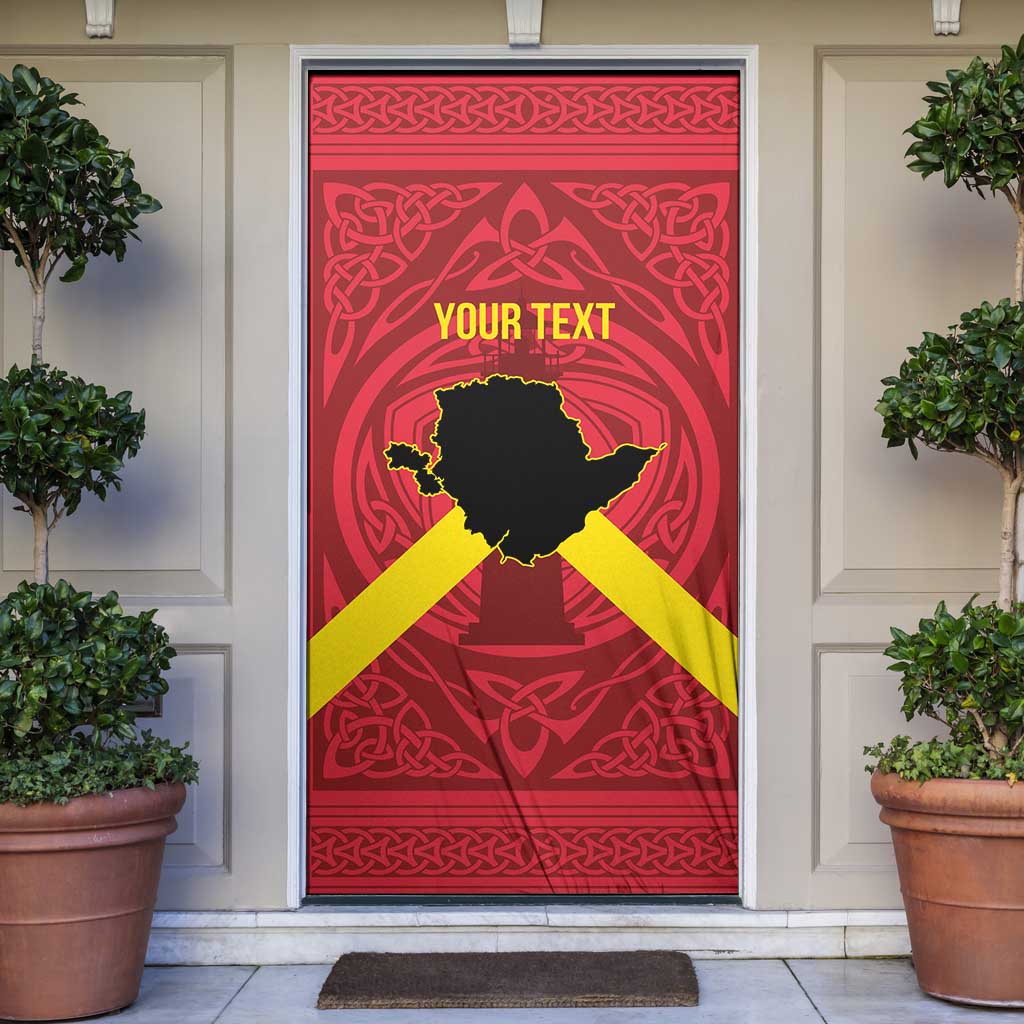 Personalized Anglesey Ynys Mon Door Cover Map and Emblem Celtic Style - Wonder Print Shop