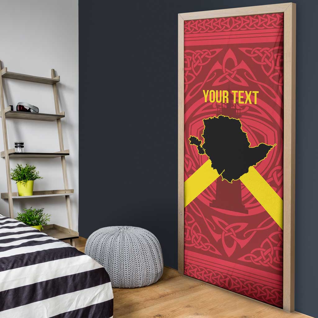 Personalized Anglesey Ynys Mon Door Cover Map and Emblem Celtic Style - Wonder Print Shop
