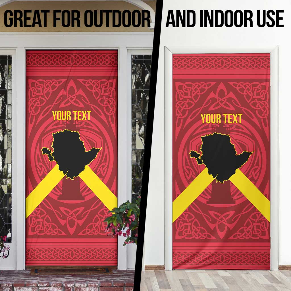 Personalized Anglesey Ynys Mon Door Cover Map and Emblem Celtic Style - Wonder Print Shop