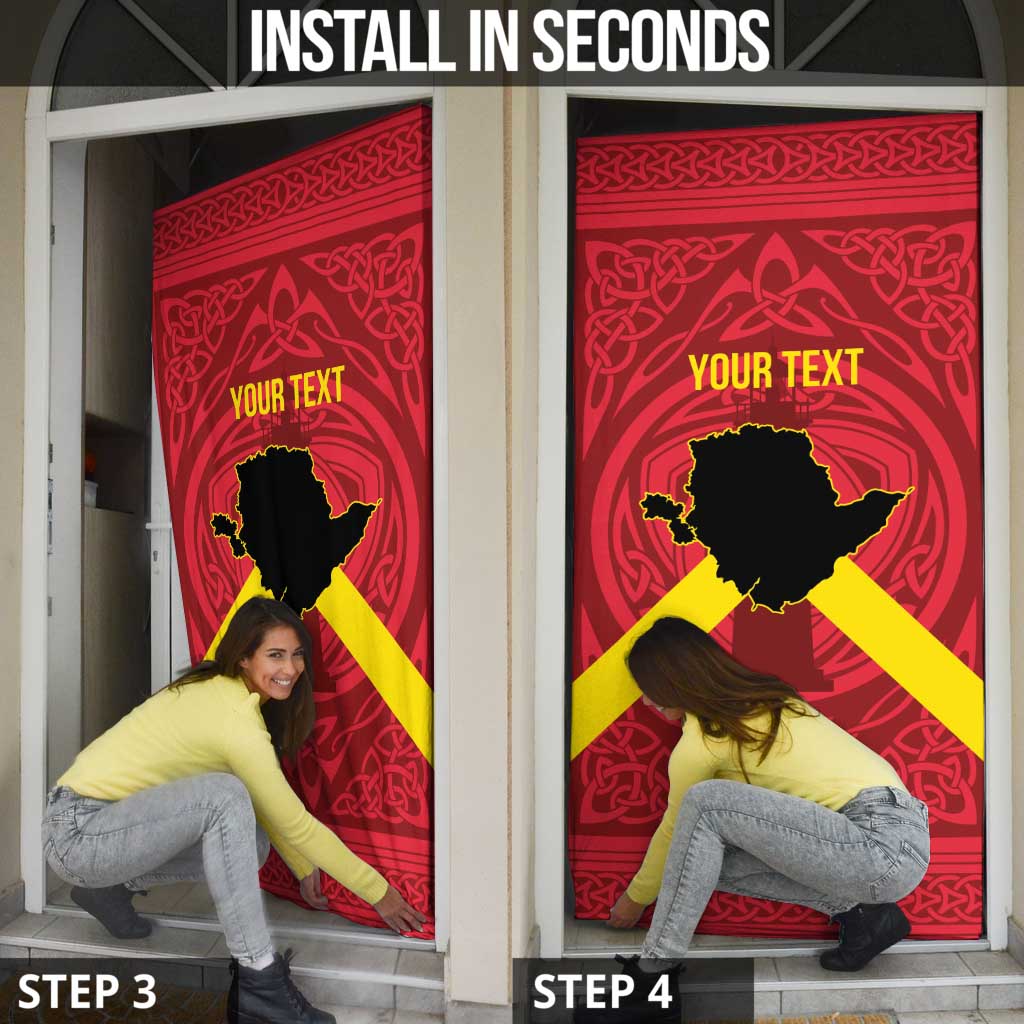 Personalized Anglesey Ynys Mon Door Cover Map and Emblem Celtic Style - Wonder Print Shop