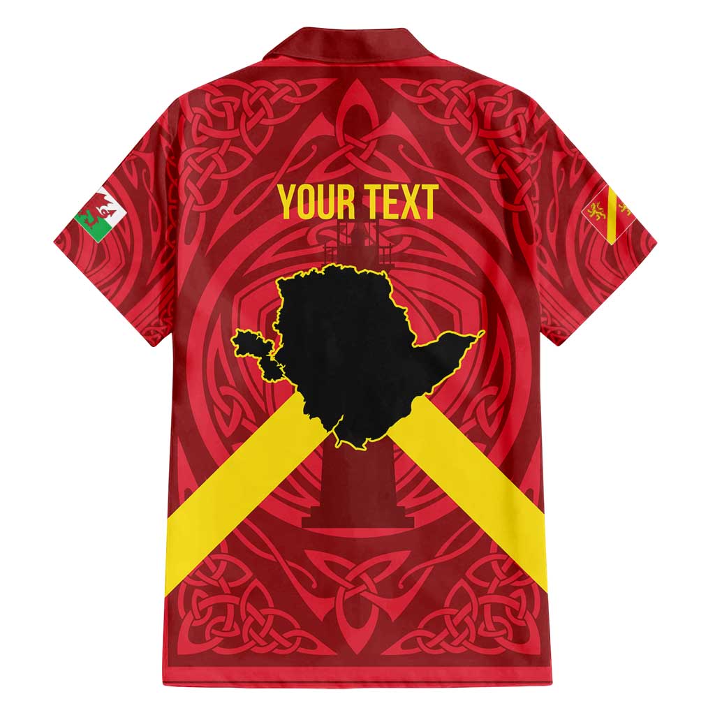 Personalized Anglesey Ynys Mon Family Matching Long Sleeve Bodycon Dress and Hawaiian Shirt Map and Emblem Celtic Style - Wonder Print Shop