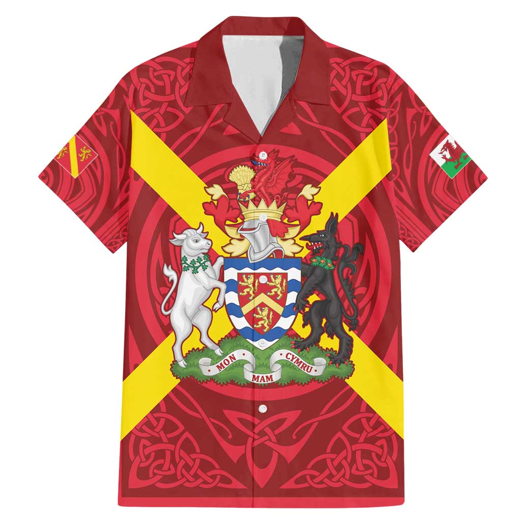 Personalized Anglesey Ynys Mon Family Matching Mermaid Dress and Hawaiian Shirt Map and Emblem Celtic Style - Wonder Print Shop