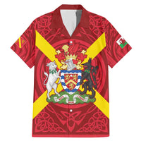 Personalized Anglesey Ynys Mon Family Matching Mermaid Dress and Hawaiian Shirt Map and Emblem Celtic Style - Wonder Print Shop