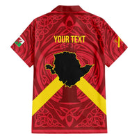 Personalized Anglesey Ynys Mon Family Matching Off The Shoulder Long Sleeve Dress and Hawaiian Shirt Map and Emblem Celtic Style - Wonder Print Shop