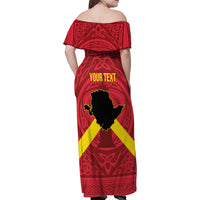 Personalized Anglesey Ynys Mon Family Matching Off Shoulder Maxi Dress and Hawaiian Shirt Map and Emblem Celtic Style - Wonder Print Shop