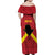 Personalized Anglesey Ynys Mon Family Matching Off Shoulder Maxi Dress and Hawaiian Shirt Map and Emblem Celtic Style - Wonder Print Shop