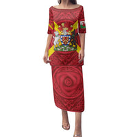 Personalized Anglesey Ynys Mon Family Matching Puletasi and Hawaiian Shirt Map and Emblem Celtic Style - Wonder Print Shop