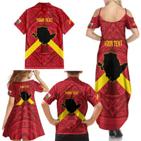 Personalized Anglesey Ynys Mon Family Matching Summer Maxi Dress and Hawaiian Shirt Map and Emblem Celtic Style - Wonder Print Shop