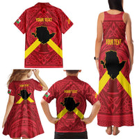 Personalized Anglesey Ynys Mon Family Matching Tank Maxi Dress and Hawaiian Shirt Map and Emblem Celtic Style - Wonder Print Shop
