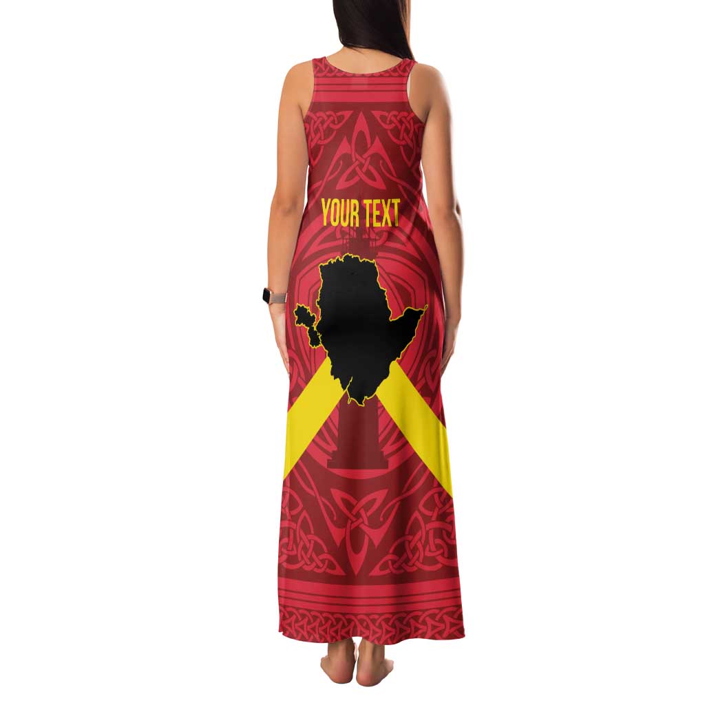 Personalized Anglesey Ynys Mon Family Matching Tank Maxi Dress and Hawaiian Shirt Map and Emblem Celtic Style - Wonder Print Shop