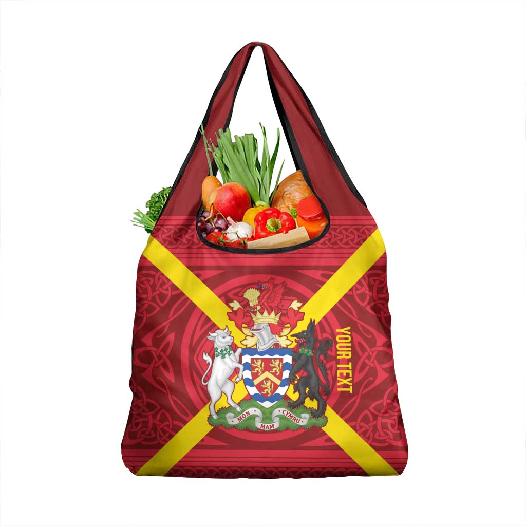 Personalized Anglesey Ynys Mon Grocery Bag Map and Emblem Celtic Style - Wonder Print Shop