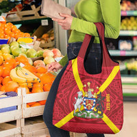 Personalized Anglesey Ynys Mon Grocery Bag Map and Emblem Celtic Style - Wonder Print Shop