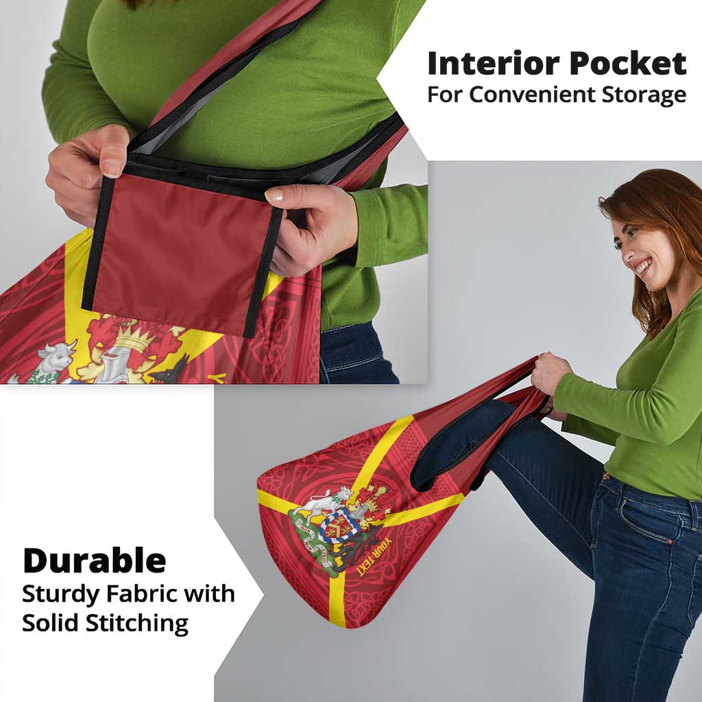 Personalized Anglesey Ynys Mon Grocery Bag Map and Emblem Celtic Style - Wonder Print Shop