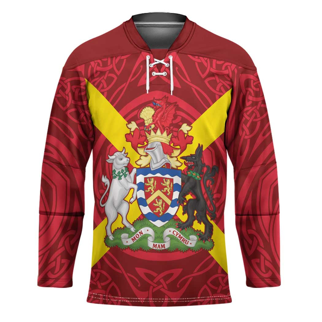 Personalized Anglesey Ynys Mon Hockey Jersey Map and Emblem Celtic Style - Wonder Print Shop