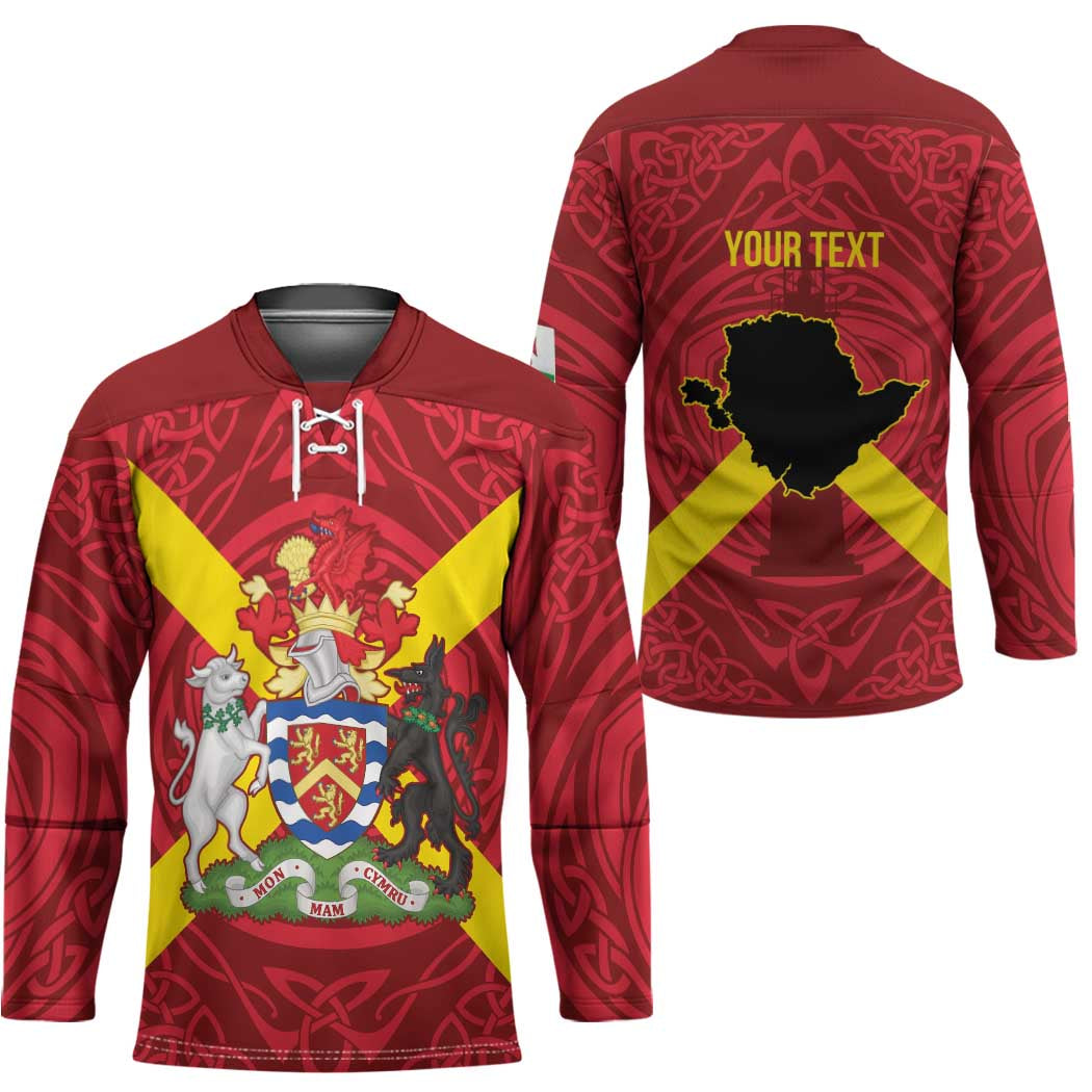 Personalized Anglesey Ynys Mon Hockey Jersey Map and Emblem Celtic Style - Wonder Print Shop