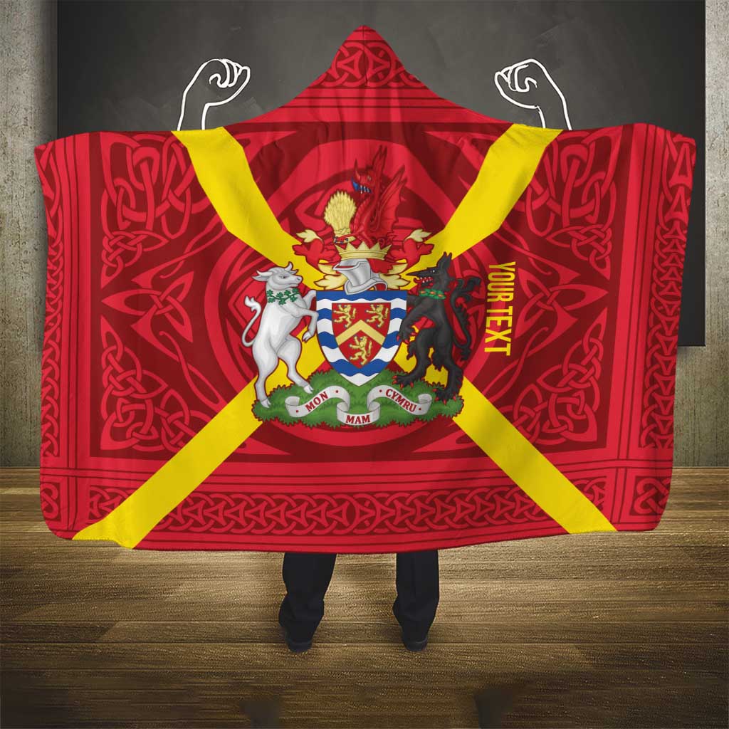 Personalized Anglesey Ynys Mon Hooded Blanket Map and Emblem Celtic Style - Wonder Print Shop