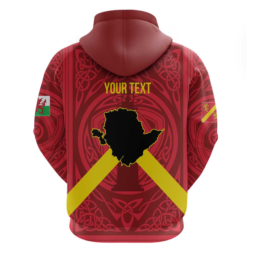 Personalized Anglesey Ynys Mon Hoodie Map and Emblem Celtic Style - Wonder Print Shop