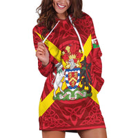 Personalized Anglesey Ynys Mon Hoodie Dress Map and Emblem Celtic Style - Wonder Print Shop