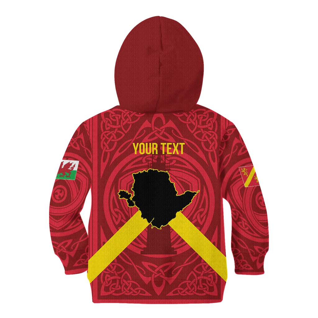Personalized Anglesey Ynys Mon Kid Hoodie Map and Emblem Celtic Style - Wonder Print Shop