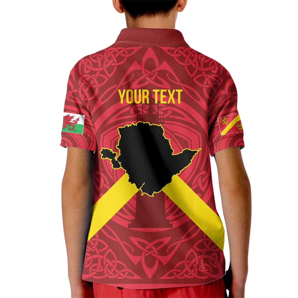 Personalized Anglesey Ynys Mon Kid Polo Shirt Map and Emblem Celtic Style - Wonder Print Shop