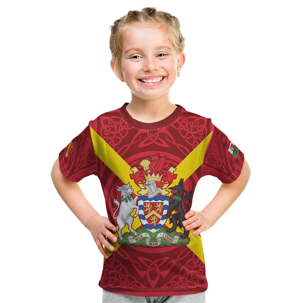 Personalized Anglesey Ynys Mon Kid T Shirt Map and Emblem Celtic Style - Wonder Print Shop