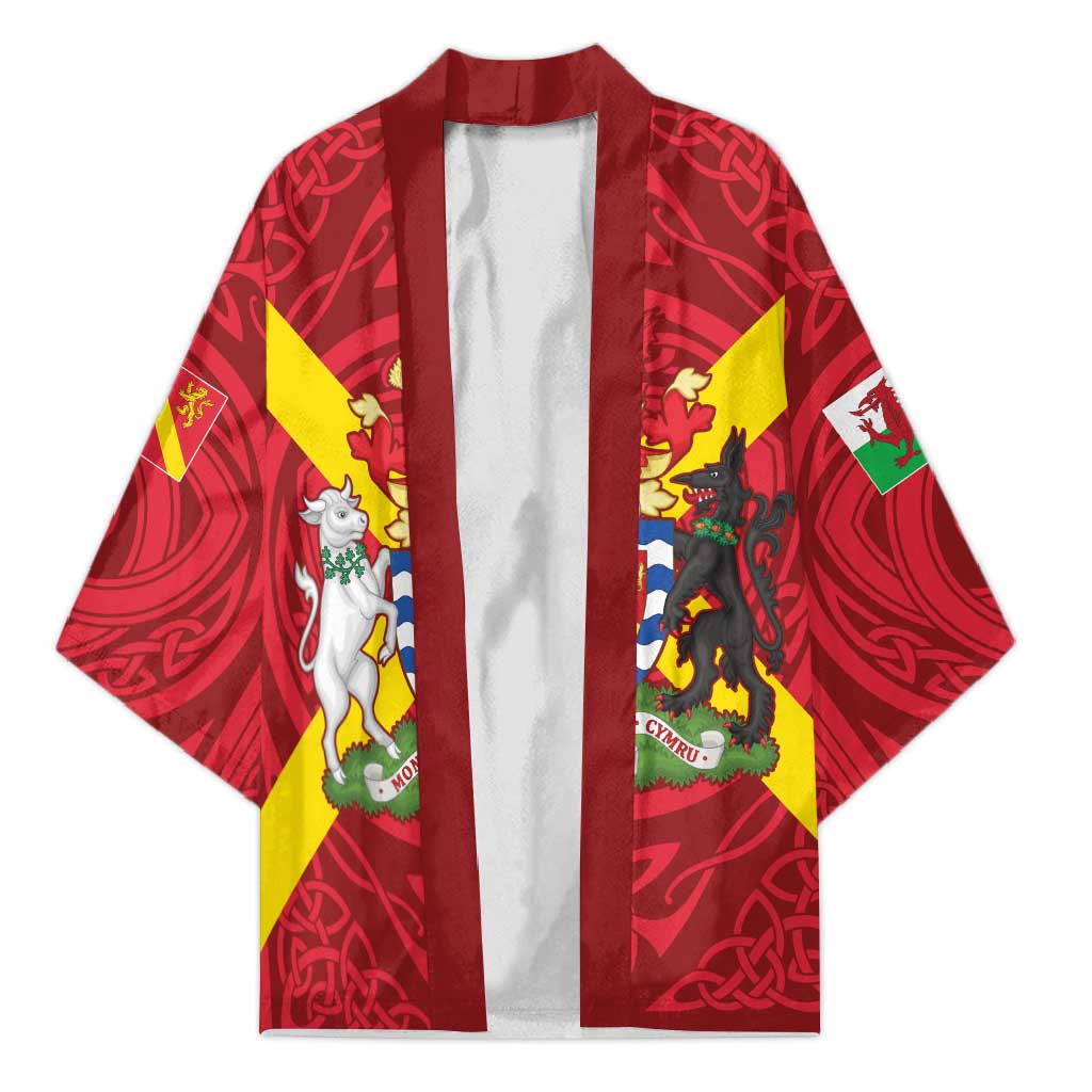 Personalized Anglesey Ynys Mon Kimono Map and Emblem Celtic Style - Wonder Print Shop