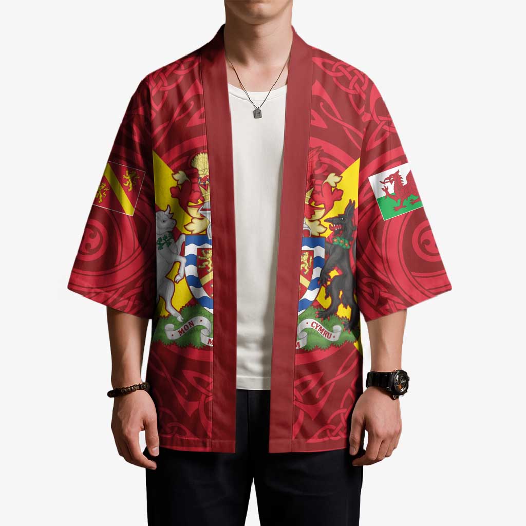 Personalized Anglesey Ynys Mon Kimono Map and Emblem Celtic Style - Wonder Print Shop