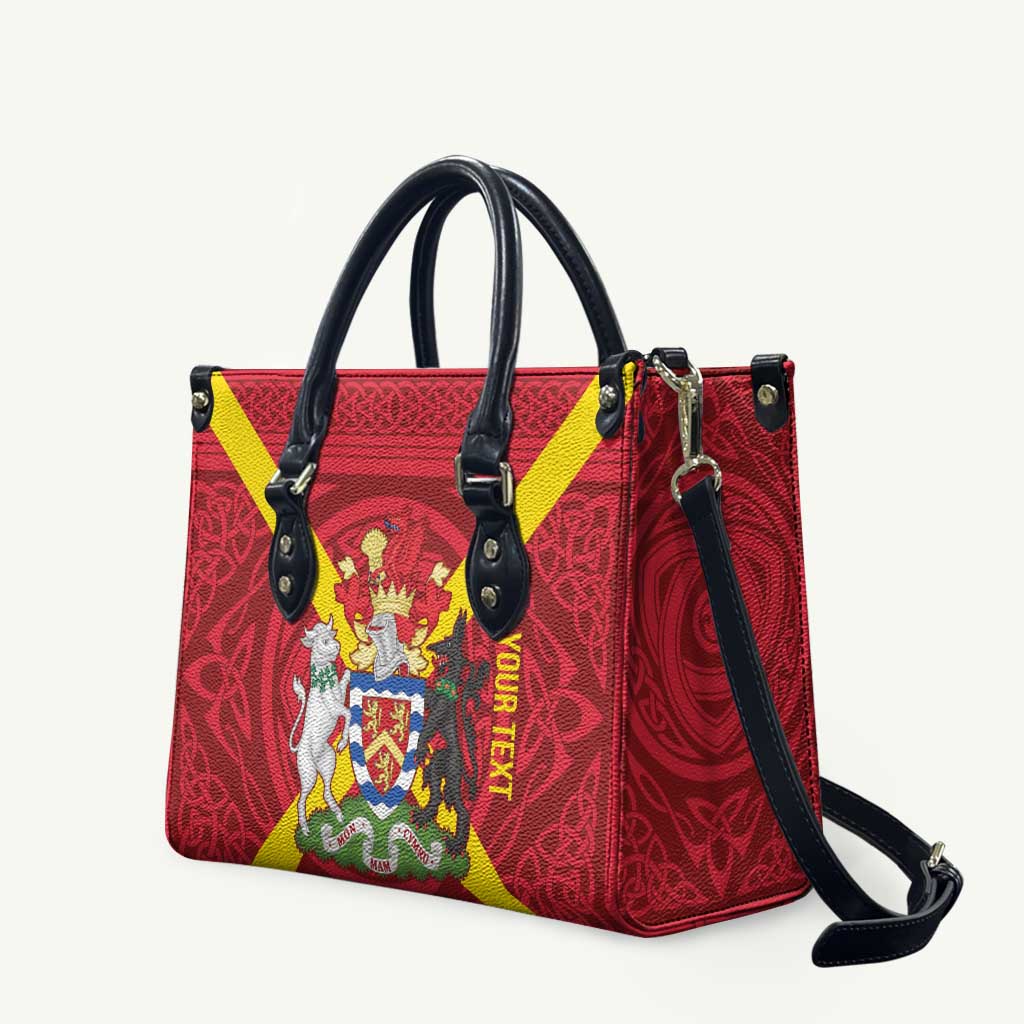 Personalized Anglesey Ynys Mon Leather Bag Map and Emblem Celtic Style - Wonder Print Shop