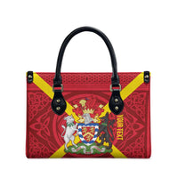 Personalized Anglesey Ynys Mon Leather Bag Map and Emblem Celtic Style - Wonder Print Shop