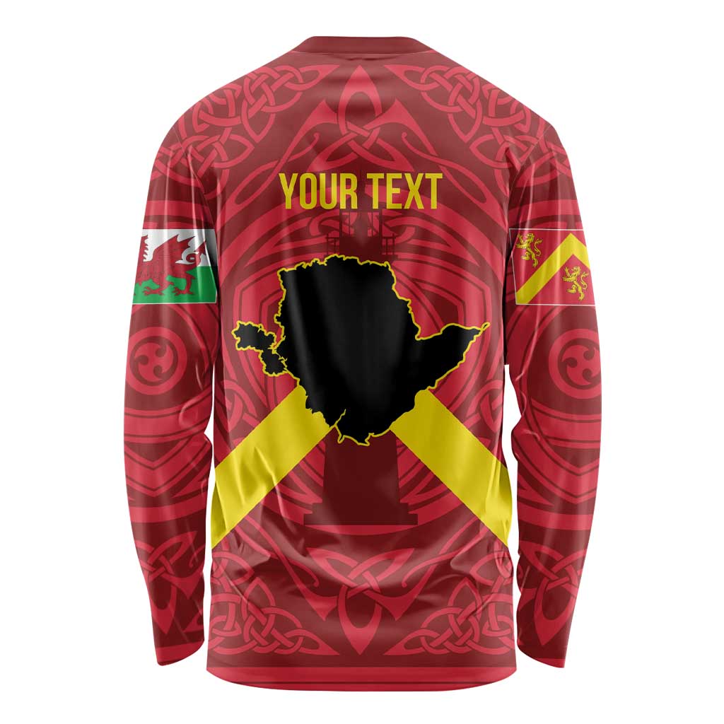 Personalized Anglesey Ynys Mon Long Sleeve Shirt Map and Emblem Celtic Style - Wonder Print Shop
