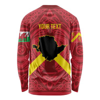 Personalized Anglesey Ynys Mon Long Sleeve Shirt Map and Emblem Celtic Style - Wonder Print Shop
